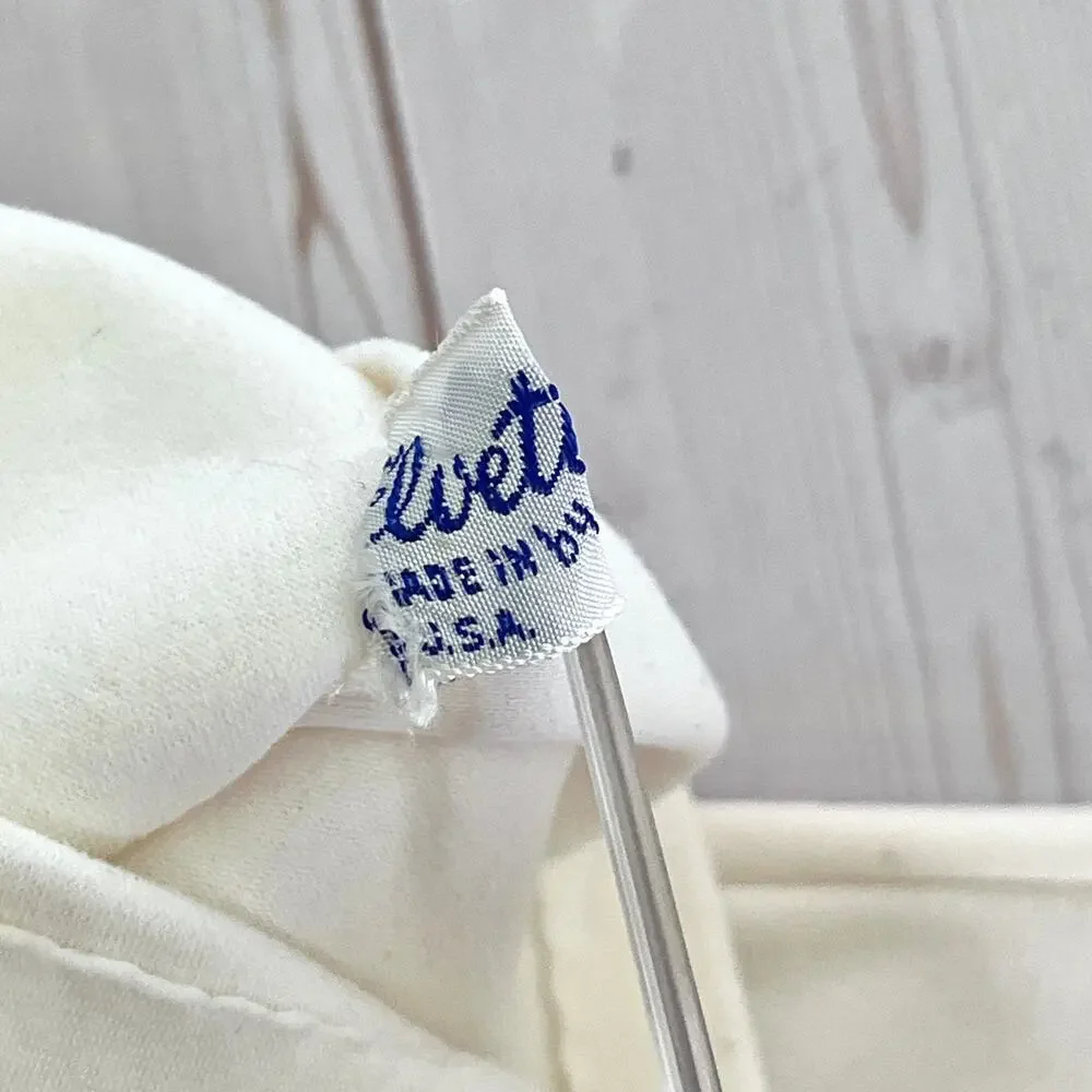 Vintage Mid-Length Fabric Gloves Off-White Embellished Wrist Elvette by Dawnelle